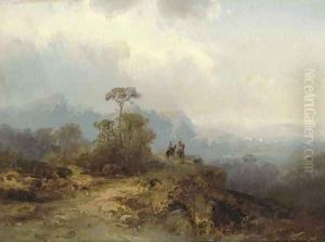 Horsemen on the edge of a canyon
