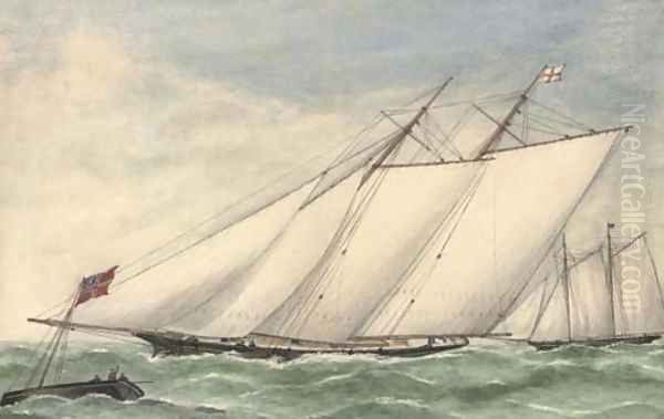 In full sail, crossing the finish line - view 1