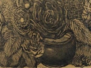 Vase Et Fleurs. by Louis Soutter