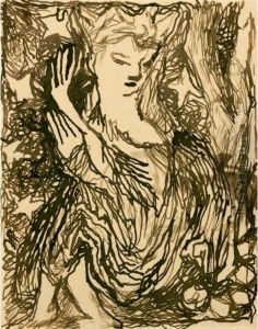 Femme Devant Un Arbre - Recto
Tete De Femme - Verso
Woman In Front Of A Tree - Front
Head Of A Woman - Back by Louis Soutter