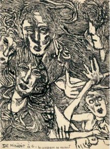 Cinq Femmes - Verso by Louis Soutter