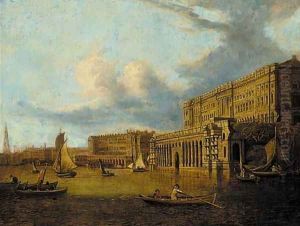 Somerset House from the Thames by English School