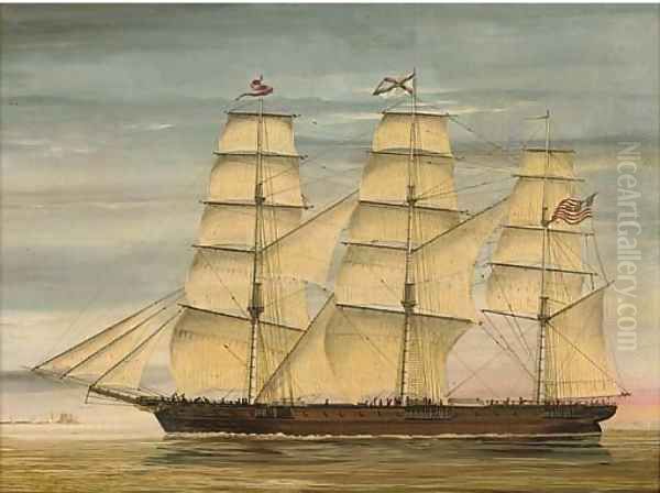 The clipper ship Ocean Express; and A clipper off a coast - view 1