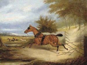 The runaway horse by English School