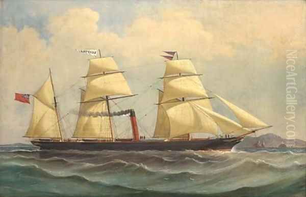 The steamer Egyptian outward-bound from Liverpool passing the Skerries - view 1