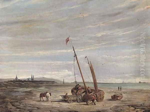 Unloading at low tide - view 1