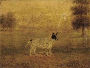A terrier in a landscape by English School