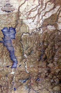 Map of Lake Garda and Surrounding Areas by Cristoforo Sorte