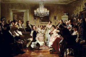 A Schubert Evening in a Vienna Salon by Julius Schmid