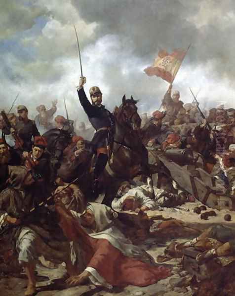 General Juan Prim y Prats 1814-70 leading the Catalan Volunteers to the Battle of Alba de Tormes, 1865 - view 1
