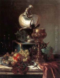 Fruit Still-life with Pot by Adalbert Schaffer