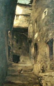 Street in Olevano by Carl Schuch