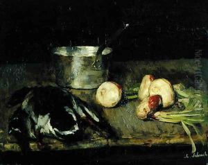 Still life with casserole and wild duck, 1885 by Carl Schuch