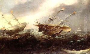 Dutch men-of-war in a gale