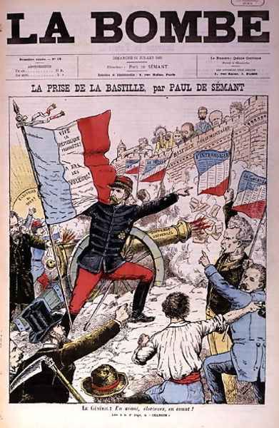 Cover of La Bombe depicting General Boulanger 1837-91 taking the Bastille, caricature on the French Elections of 1889, 14th July 1889 - view 1