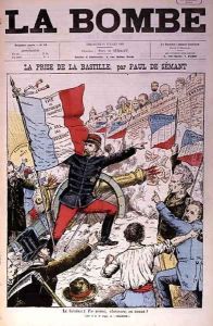 Cover of La Bombe depicting General Boulanger 1837-91 taking the Bastille, caricature on the French Elections of 1889, 14th July 1889 by Paul de Semant