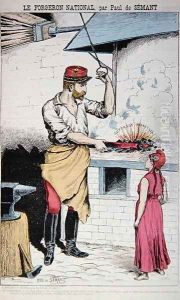 Illustration from La Bombe depicting General Boulanger with Marianne, caricature on the French Elections of 1889, 9th June 1889 by Paul de Semant