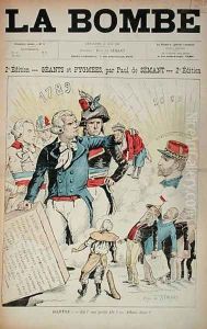 The Giants of the 1789 Revolution before the Pygmies of the 1889 Republic, front cover of La Bombe magazine, 12th May 1889 by Paul de Semant