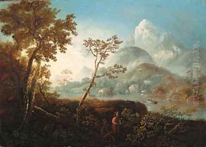 A view of the lower lake Killarney with the Eagle's Nest beyond by William II Sadler