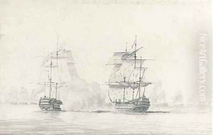 The Ville de Paris striking her colours to H.M.S. Formidable at the battle of the Saintes, 12th April 1782