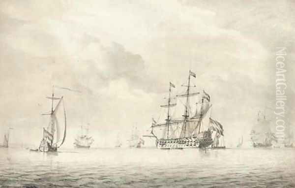 The Dutch flagship in her anchorage - view 1