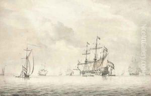 The Dutch flagship in her anchorage