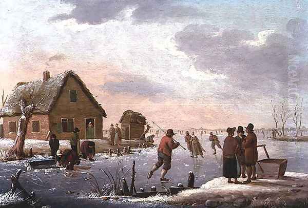 Figures Skating in a Winter Landscape - view 1