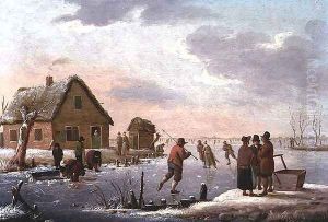 Figures Skating in a Winter Landscape