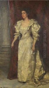 A portrait of Christine Auguste Mayer-Leiden by Therese Schwartze