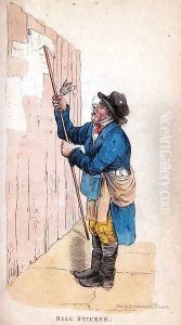The Bill Sticker from Ackermanns World in Miniature by Frederic Shoberl