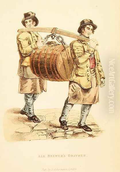 Ale Brewers Draymen from Ackermanns World in Miniature,1821-27 - view 1