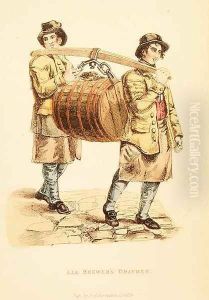Ale Brewers Draymen from Ackermanns World in Miniature,1821-27