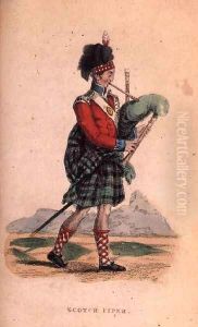 The Scotch Piper from Ackermanns World in Miniature by Frederic Shoberl