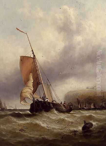 Fishing Boat in Rough Sea - view 1