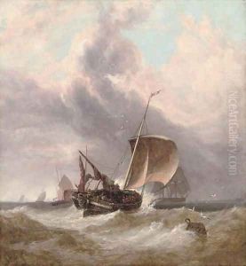 French fishing boats off Calais by George Stainton