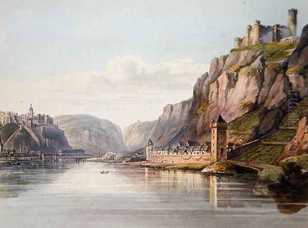 St. Goarshausen, St. Goar and Rheinfels, engraved by T. Sutherland, from A Picturesque Tour along the Rhine, from Mentz to Cologne, published by R. Ackermann, London, 1819 - view 1