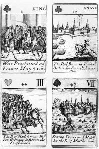 Playing cards commemorating the War of the Spanish Succession 1702-13 by Robert Spofforth