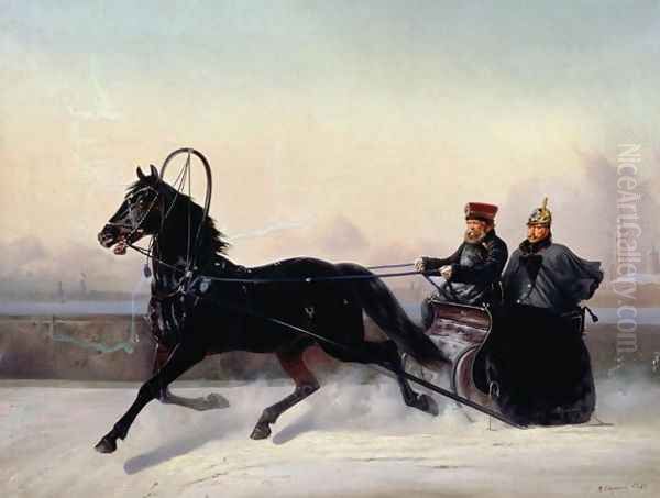 Emperor Nicholas I 1796-1855 Driving in a Sleigh - view 1
