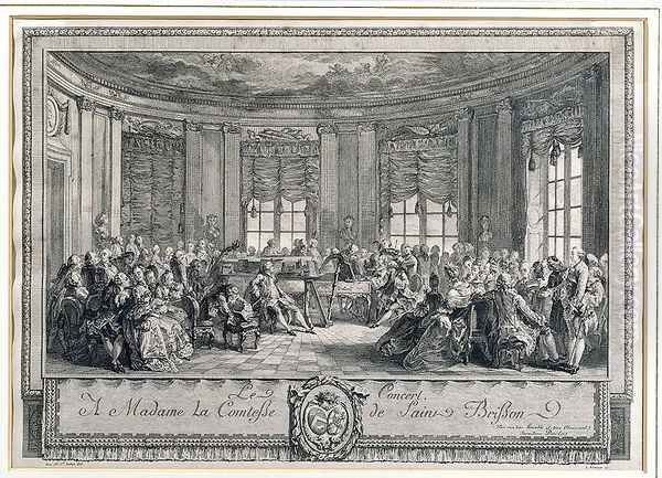 The Concert at the house of the Countess of Saint Brisson, engraved by L. Provost - view 1