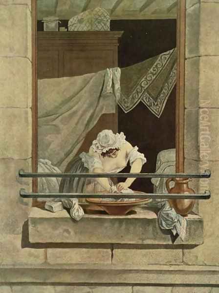 The Washerwoman, engraved by J. Laurent Julien c18th and Jean-Baptiste Morret fl.1790-1820 - view 1