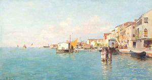 The Venetian Lagoon by Rafael Senet y Perez