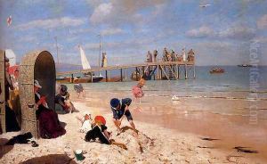 A Sunny Day At The Beach by Wilhelm Simmler