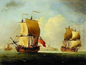 An English Sloop and a Frigate in a Light Breeze