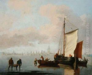 Dutch Estuary Scene by Francis Swaine