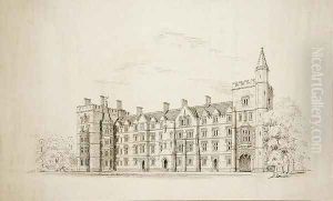 New College Oxford Proposed New Buildings, 1870-79 by Sir George Gilbert Scott