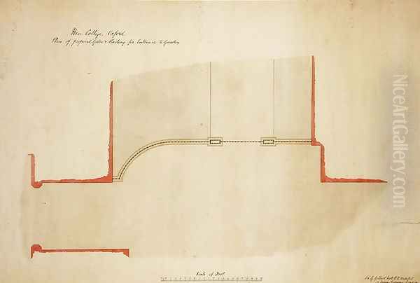New College Oxford Proposed Gates and Railing for Entrance to Garden, 1874 - view 1