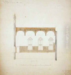 New College Oxford Design for New Hall Roof, 1865 3 by Sir George Gilbert Scott