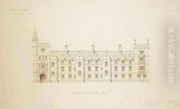 New College Oxford Proposed New Buildings, 1870-79 2 - view 1