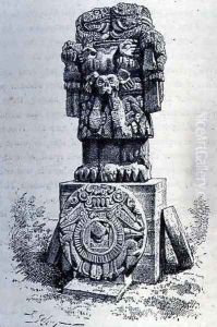 Statue of the Goddess Coatlicue, from The Ancient Cities of the New World, by Claude-Joseph-Desire Charnay, pub. in 1887 by Sellier, P.