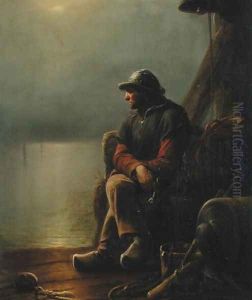 The Pilot Keeps Watch, 1851 by Karl Schlesinger
